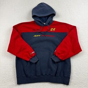 VTG Chase Authentics NASCAR Jeff Gordon Hoodie Mens L Blue Red Kangaroo Pocket